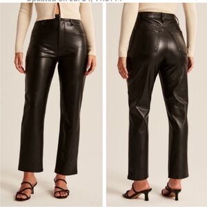Abercrombie & Fitch The Ankle Straight Ultra High Rise Faux Leather Pants